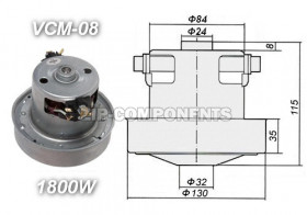 Двигатель пылесоса 1800W H112мм D135мм h34мм d34мм Samsung